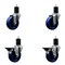Service Caster 4'' Solid Poly Wheel Swivel 1-3/4'' Expanding Stem Caster Set 2 Brakes, 4PK SCC-EX20S414-SPUS-2-PLB-2-134 - alternate 1